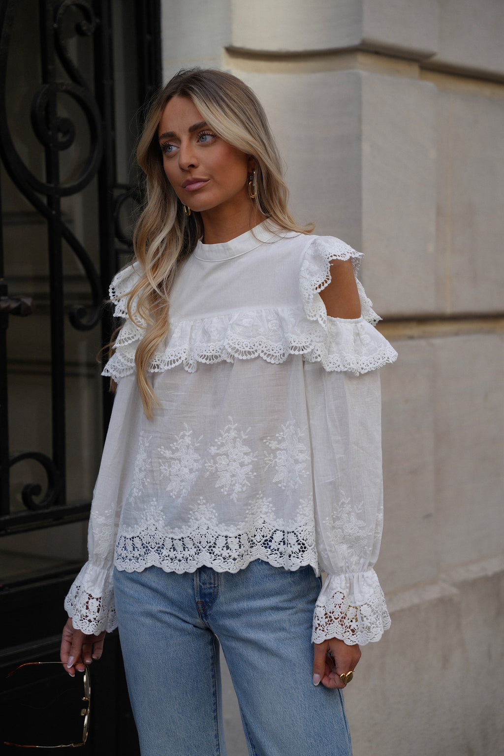 Blouse Brodée Joanna - Blanche