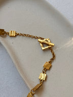 Collier Biche De Bere Vintage - Maille Géométrique Dorée