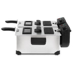 Freidora Doble Cubeta - Inox/Negro