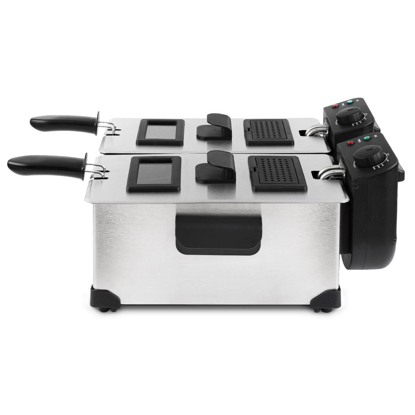 Freidora Doble Cubeta - Inox/Negro