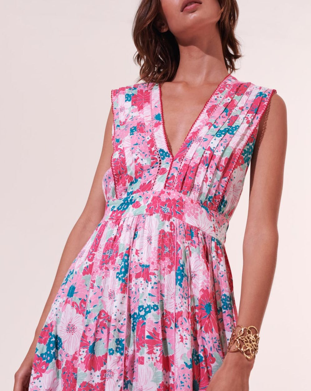 Agnes Long Dress - Pink Flower Mix - Women