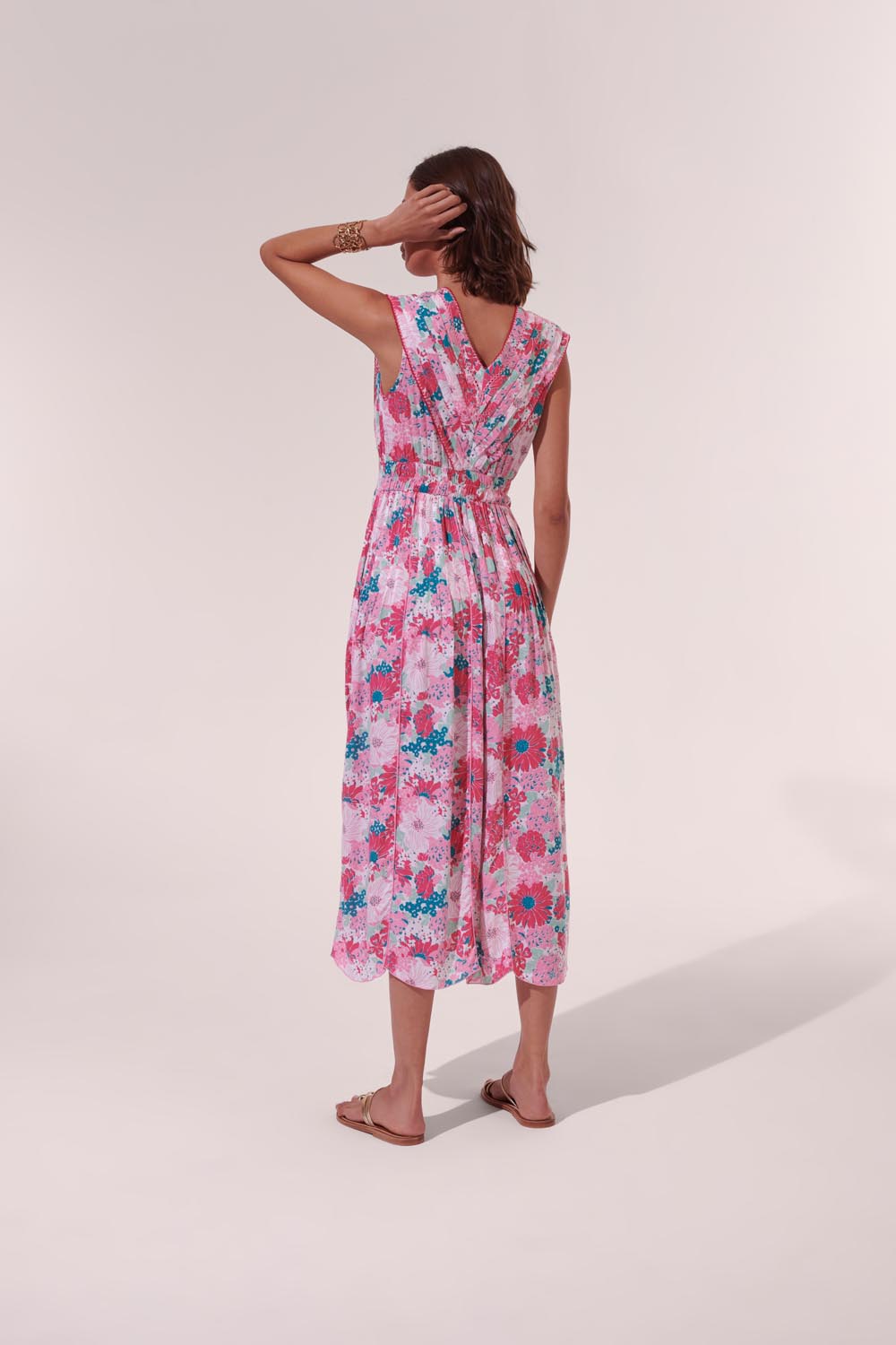 Agnes Long Dress - Pink Flower Mix - Women