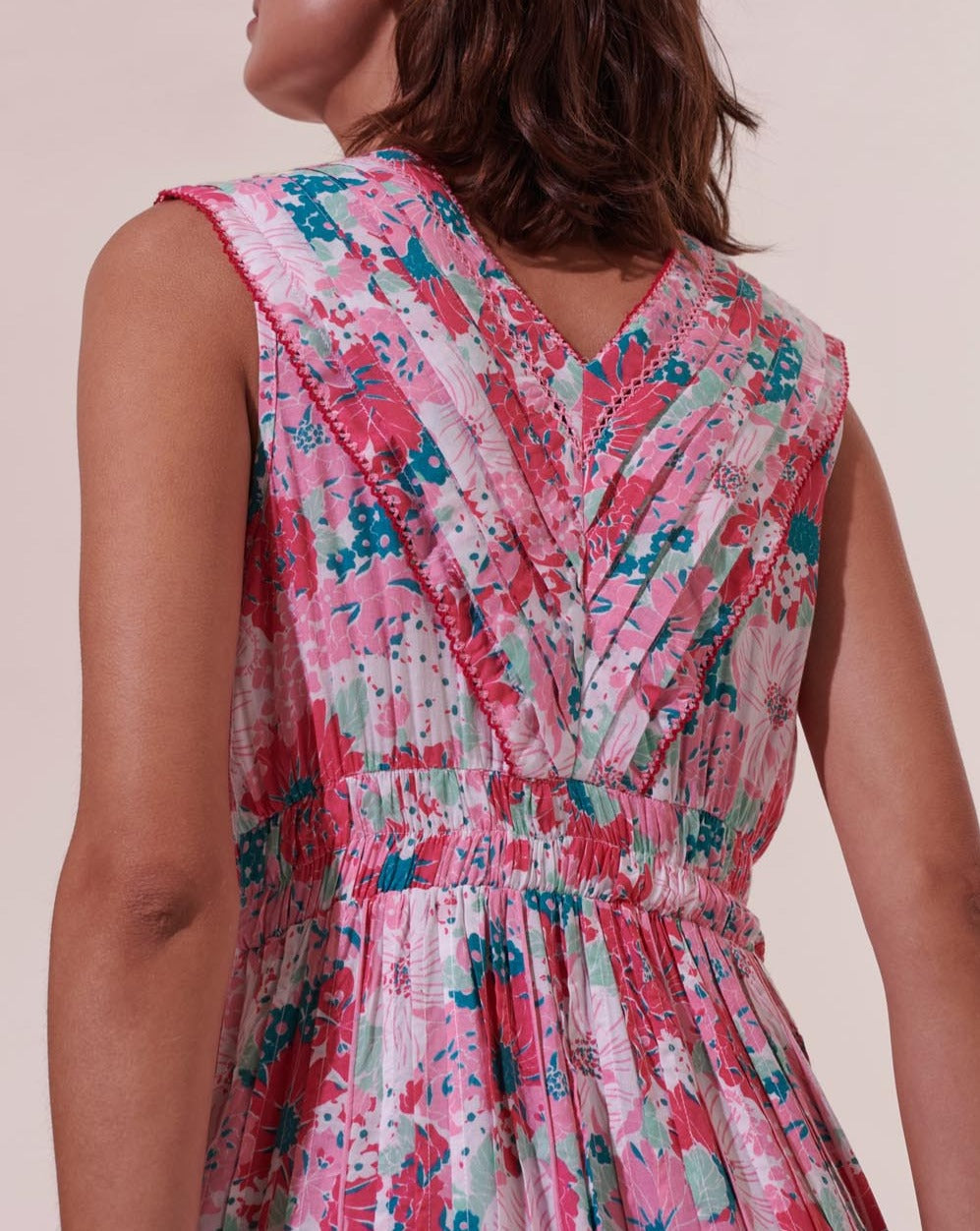Agnes Long Dress - Pink Flower Mix - Women