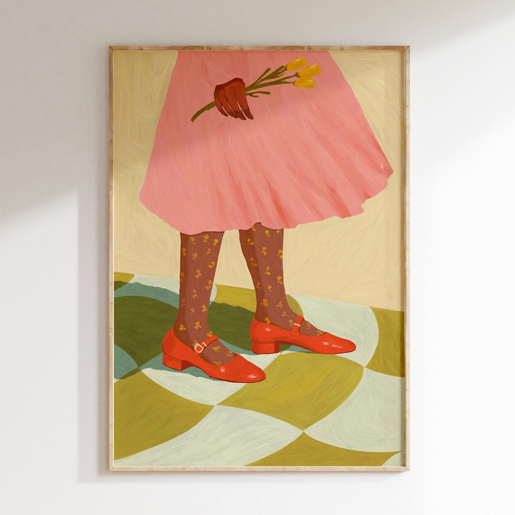 Drawn By Hand - Affiche Woman With Flowers - Multi