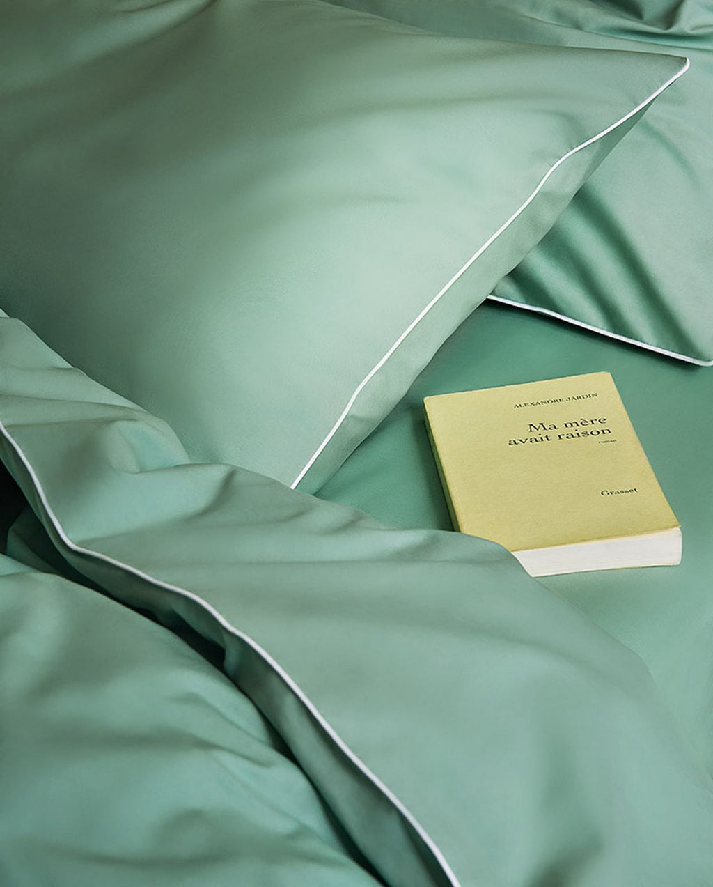 Fitted Sheet - Cotton Percale - Lichen Green