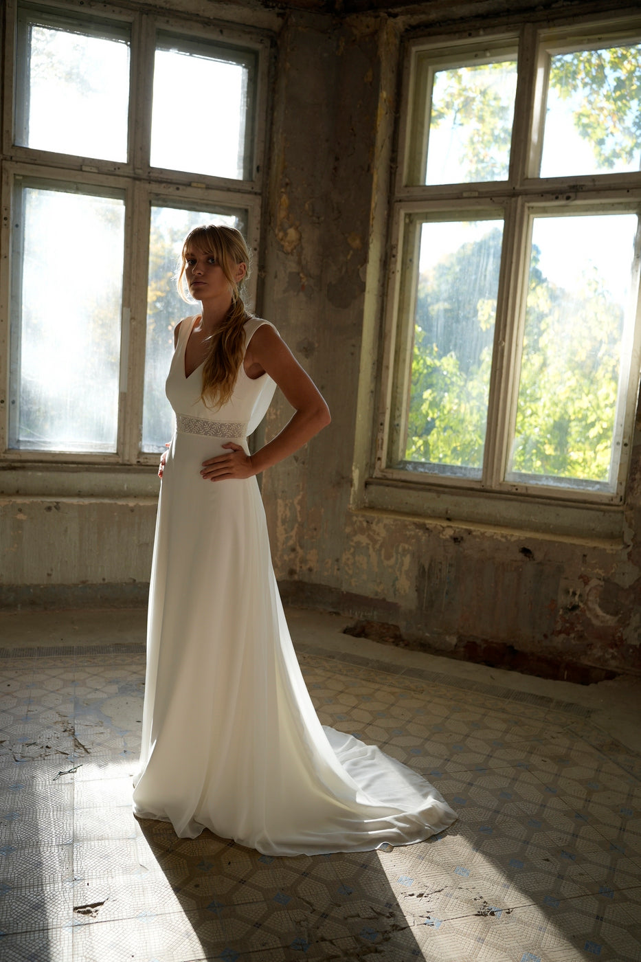Brautkleid Albane – Seidenweiß