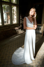 Brautkleid Albane – Seidenweiß