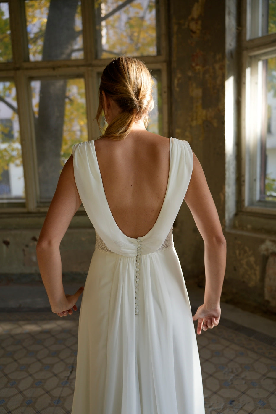 Brautkleid Albane – Seidenweiß