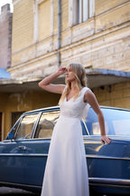 Brautkleid Albane – Seidenweiß