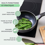 Wok Aluminium Revêtement Céramique Antiadhésif Sans Pfas Fackelmann Brandao - Noir/Vert