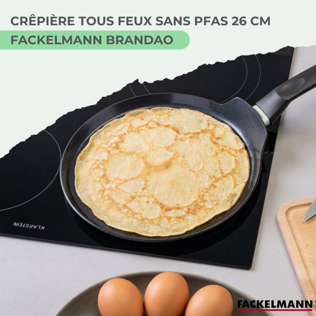 Set Chandeleur Crêpière Et 3 Ustensiles Fackelmann Brandao - Noir/Vert