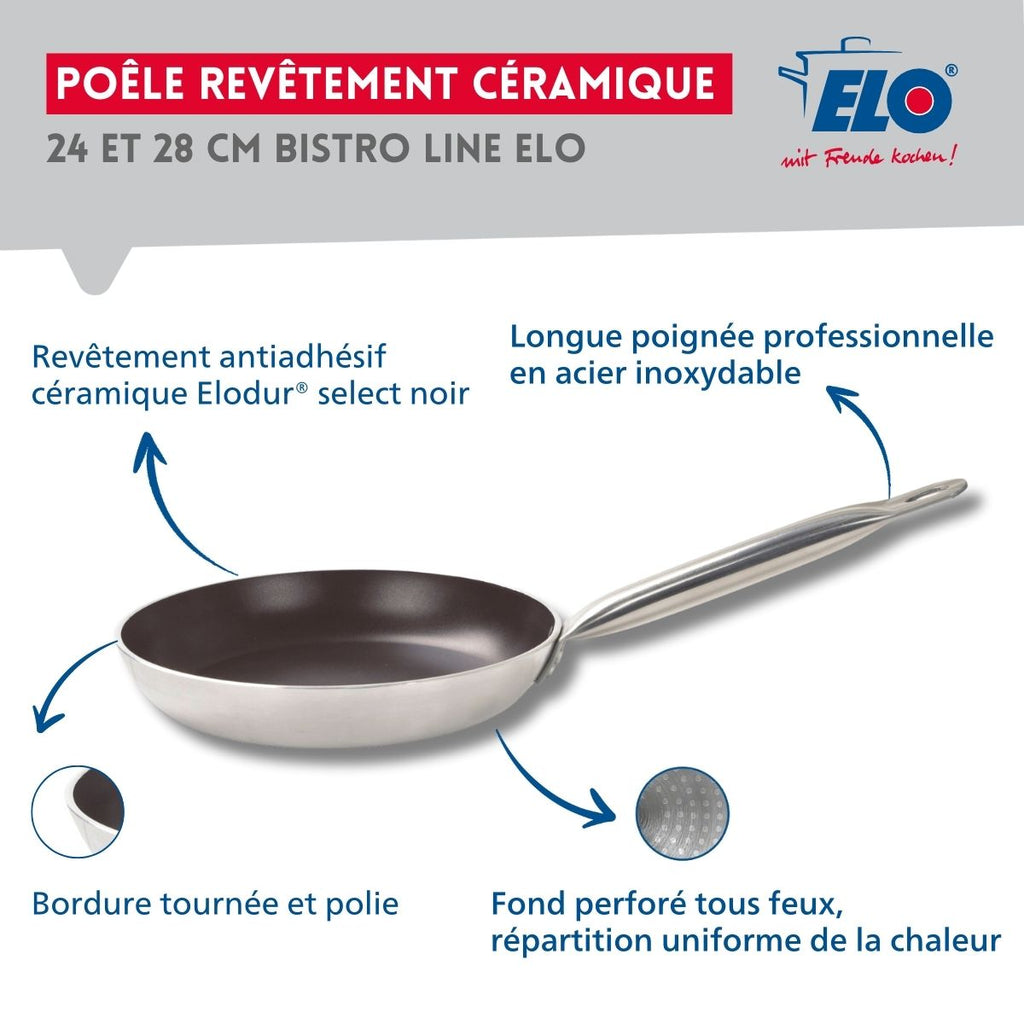 Set Di 2 Padelle In Ceramica Senza Pfas Bistro Line Elo - Grigio/Nero