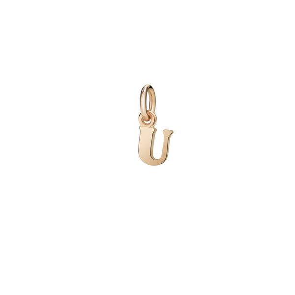 Charm Buchstabe U - 9K Roségold