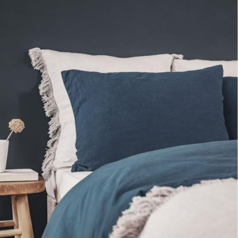 Taie D'Oreiller Lin Et Coton - Dolby - Navy