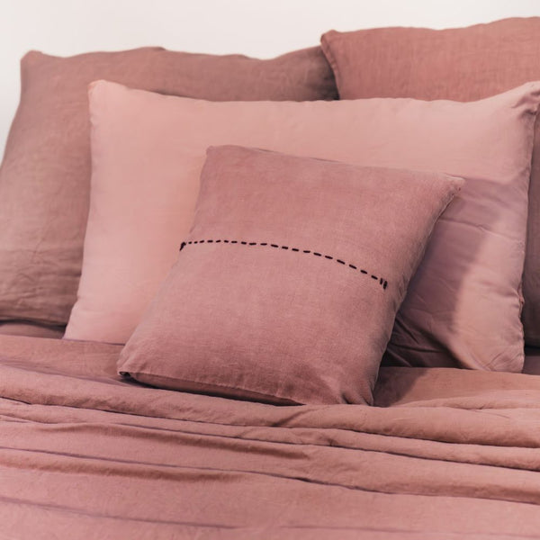 Dolby Linen and Cotton Pillowcase - Rosebud Colourway