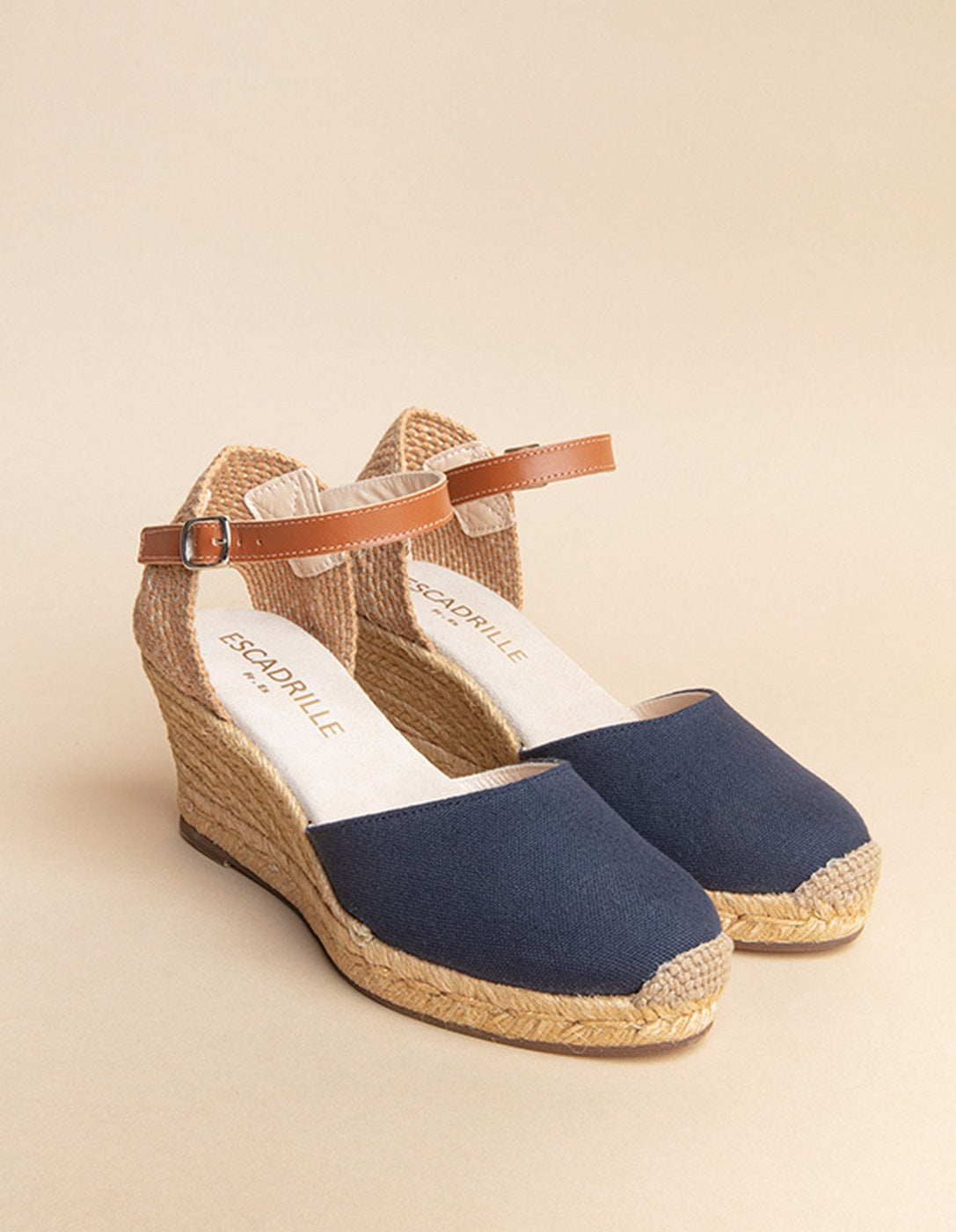 Espadrilles Mi-Talon Dolce Vita Bride - Toile Marine - Femme