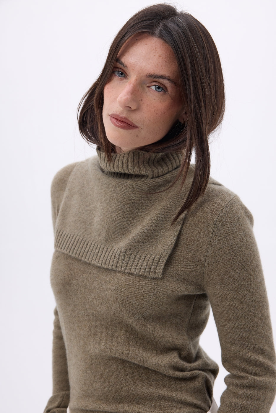 Cuello alto Domi - Caqui jaspeado - Unisex