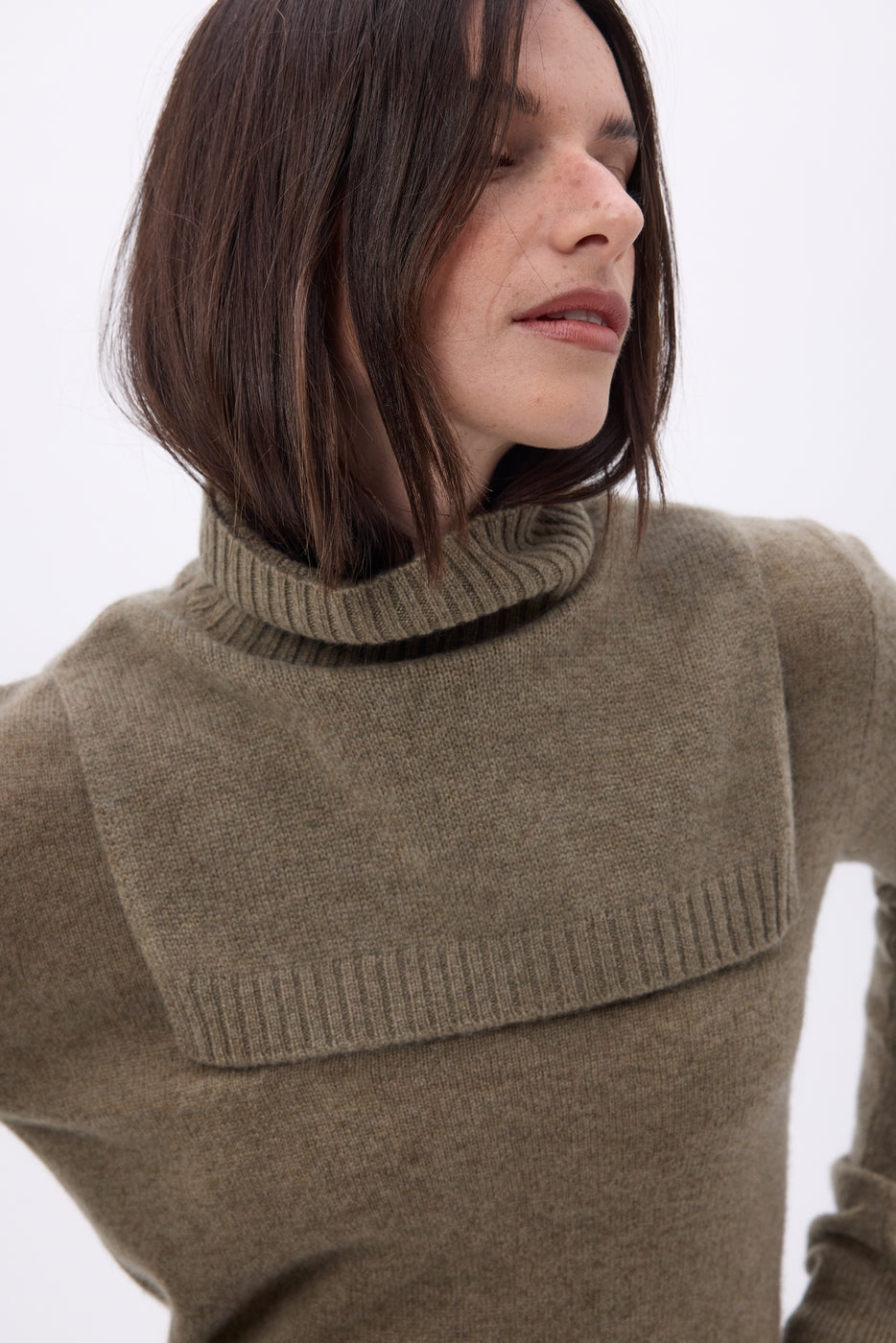Cuello alto Domi - Caqui jaspeado - Unisex