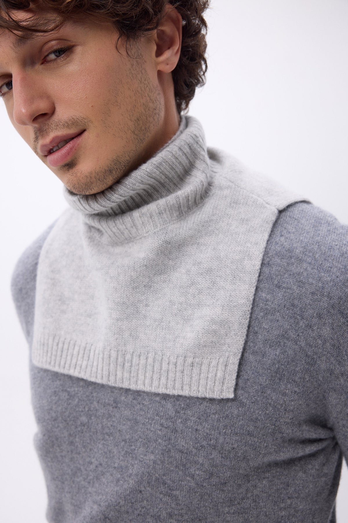 Col Roule Domi - Gris Clair - Mixte - 100% Cachemire