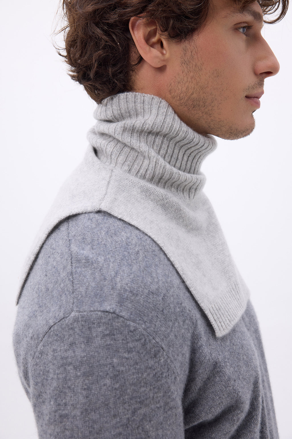Col Roule Domi - Gris Clair - Mixte - 100% Cachemire