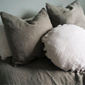 Funda de almohada de lino y algodón - Dona - Forest