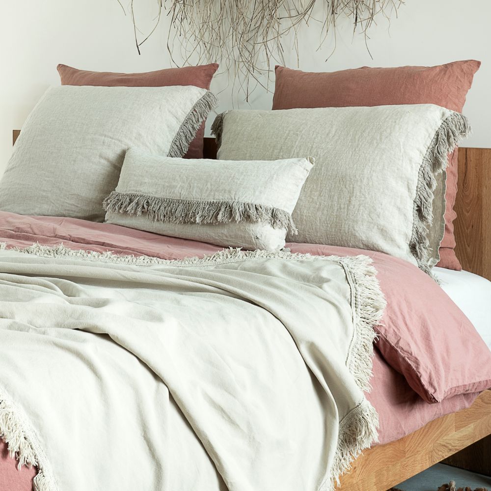 Taie D'Oreiller Lin Et Coton Dona - Coloris Rosebud