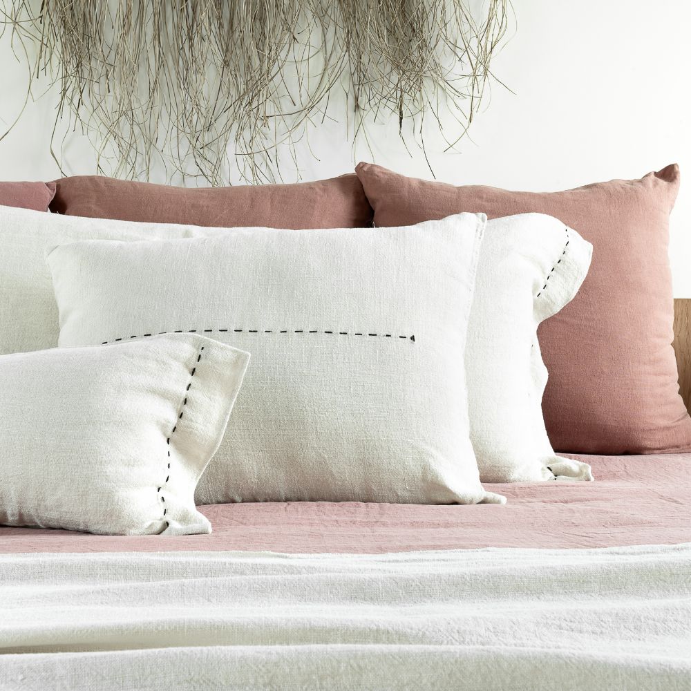 Taie D'Oreiller Lin Et Coton Dona - Coloris Rosebud