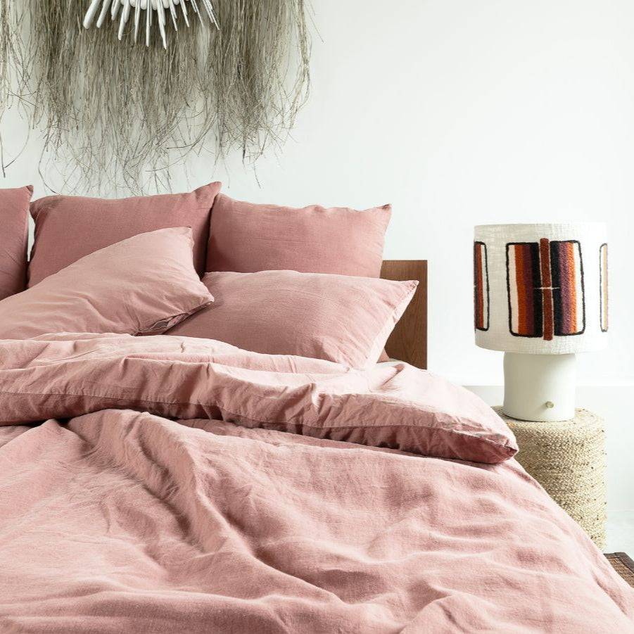 Taie D'Oreiller Lin Et Coton Dona - Coloris Rosebud