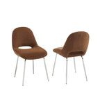 Doon - Chairs - Chenille Fabric - Brown Metal Legs