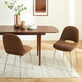 Doon - Chairs - Chenille Fabric - Brown Metal Legs