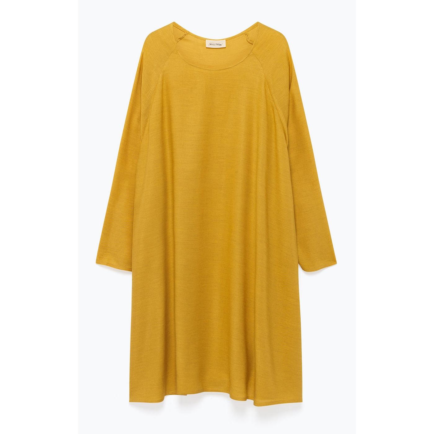 Vestido de cuello redondo - Miel - Mujer