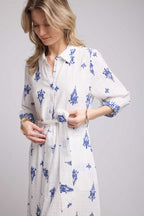 Robe Longue - Blanc Et Marine