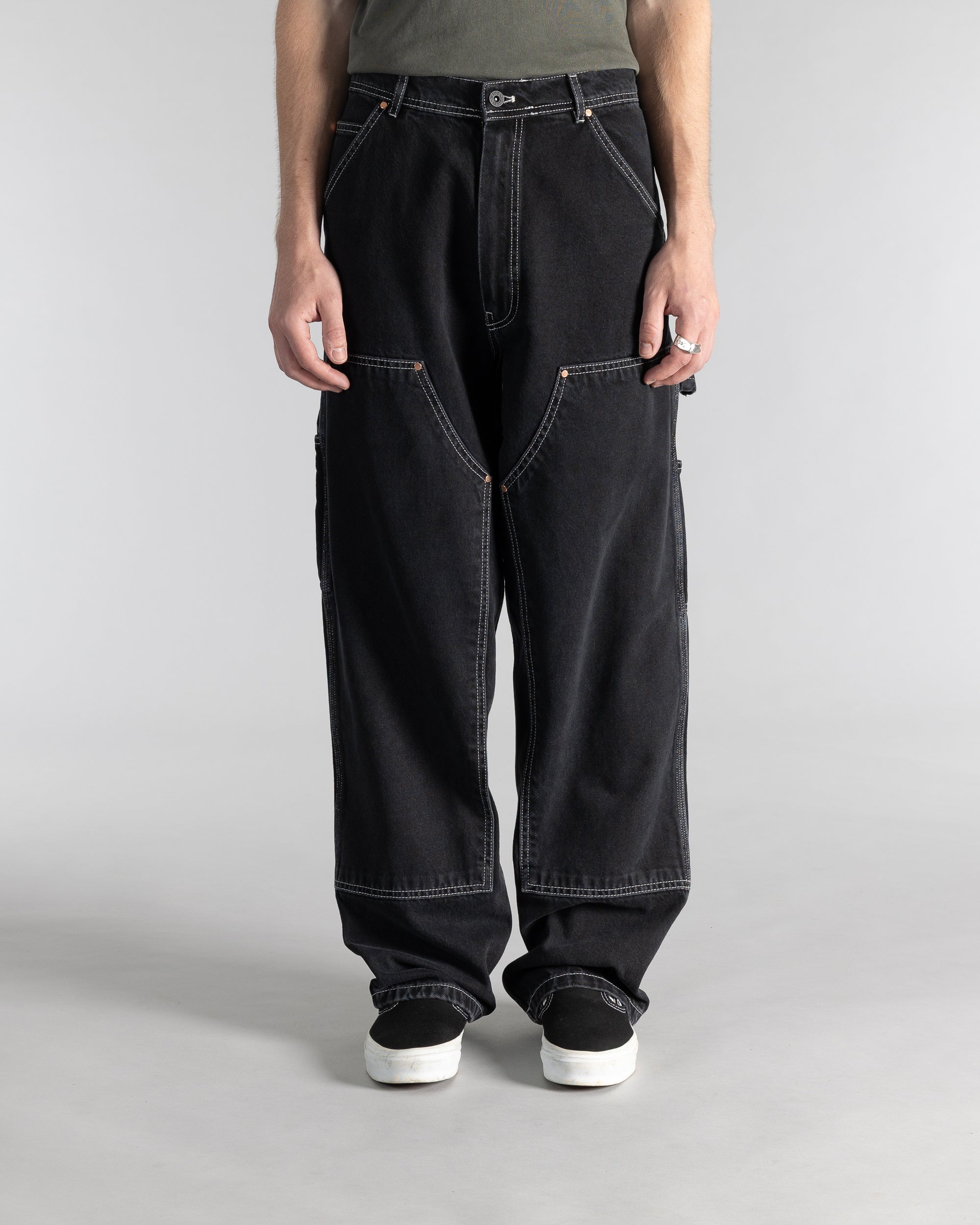 Double Knee Pant - Stonewashed Black Denim