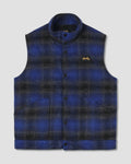 Down Plaid Vest - Navy
