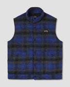 Down Plaid Vest - Navy