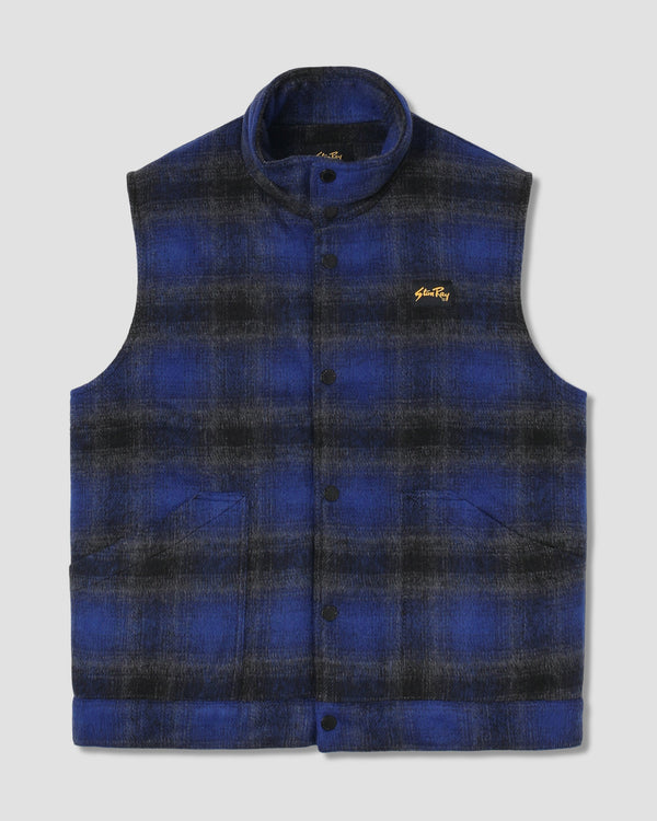 Gilet Down Plaid - Navy