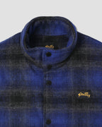 Down Plaid Vest - Navy