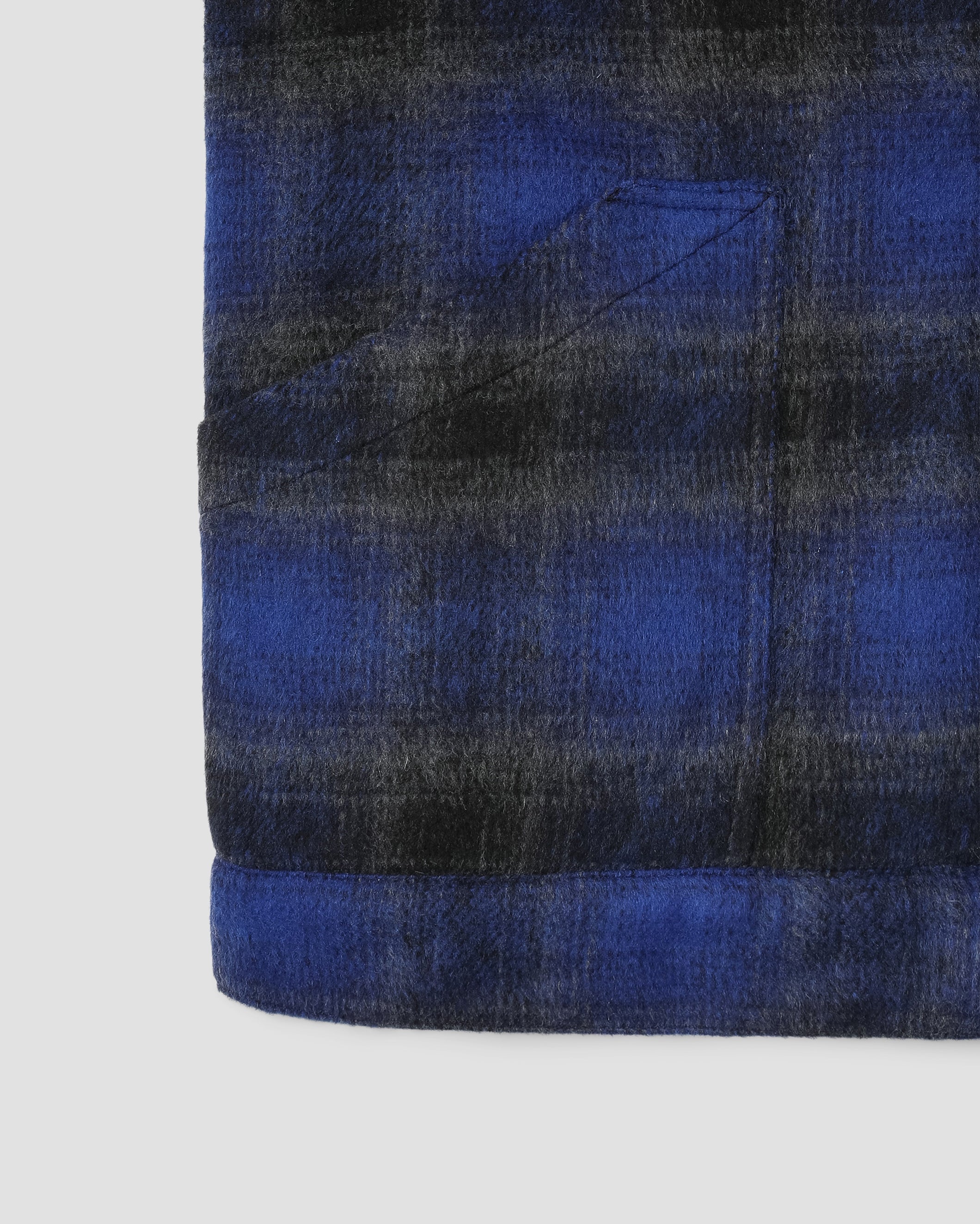 Down Plaid Vest - Navy
