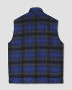 Down Plaid Vest - Navy