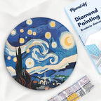 Diamond Painting Sur Disque En Bois - Nuit Étoilée