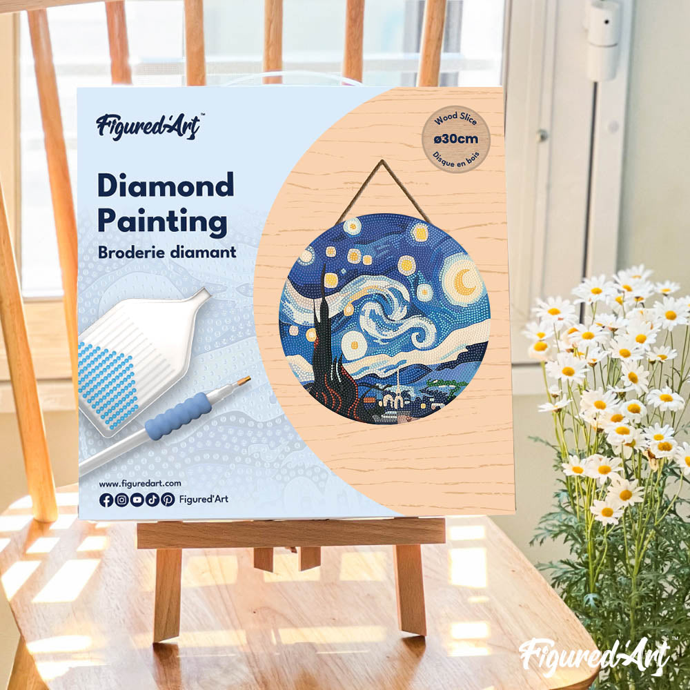 Diamond Painting Sur Disque En Bois - Nuit Étoilée