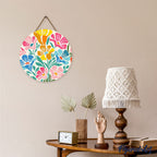 Diamond Painting Sur Disque En Bois - Motif Floral Coloré