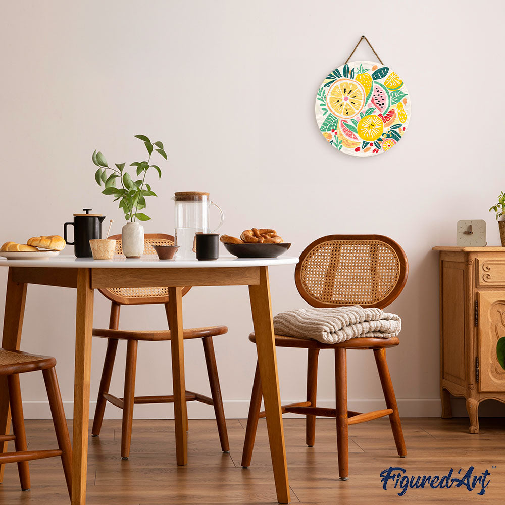 Diamond Painting On Wooden Disc - Fruits