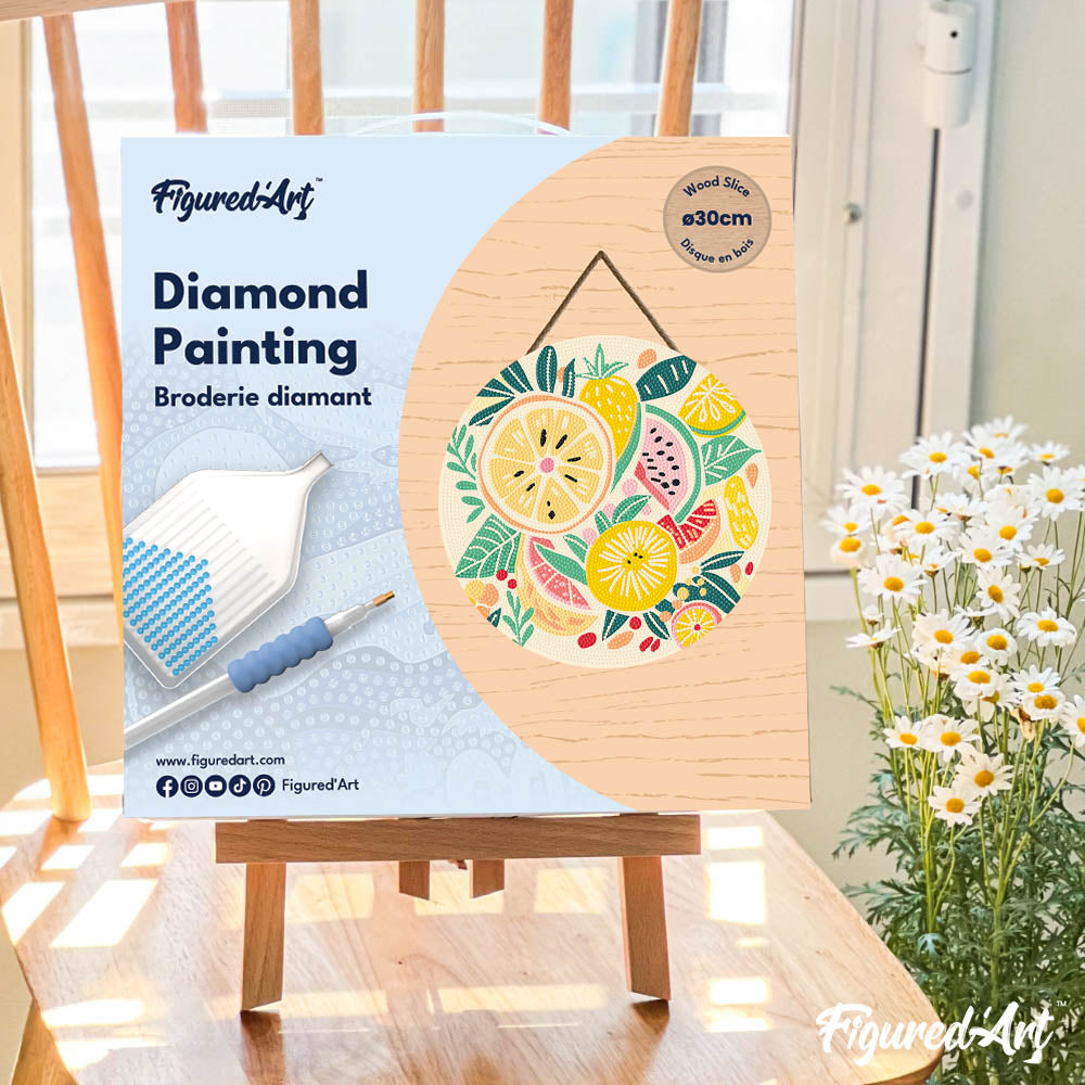 Diamond Painting On Wooden Disc - Fruits