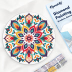 Diamond Painting on Wooden Disc - Floral Mandala