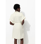 Mujer Vestido estilo túnica con cinturón, Color Natural Claro, Un Color