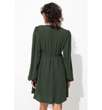 Women's Embroidered Short Dress - Plain Green