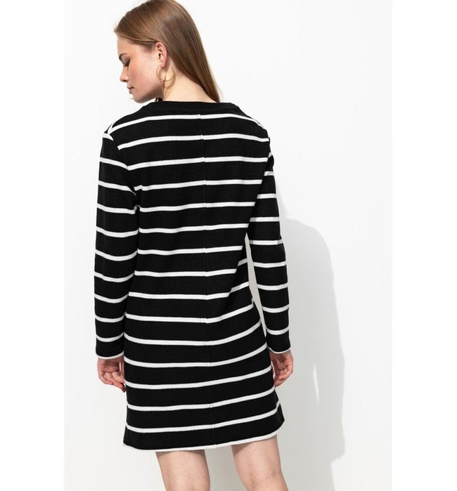 Vestido Marinero de Algodón - Rayas Negras