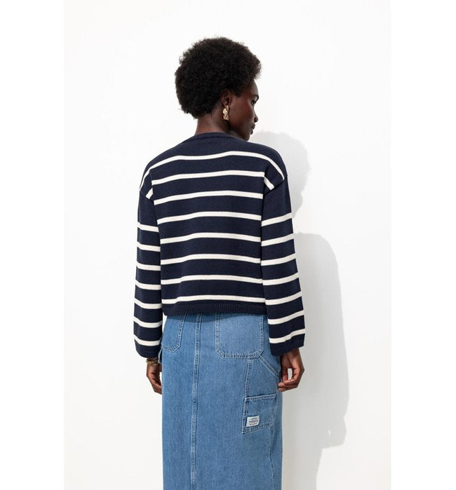 Jersey marinero a rayas para mujer - Azul a rayas