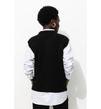 Cardigan sans Manches Femme - Noir Uni Fonce